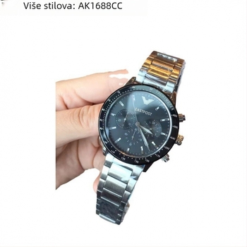 Muški sportski sat s chronografom, kalendarom, luminiscentnim kazaljkama, kvarcni mehanizam, 30 m vodootpornost
