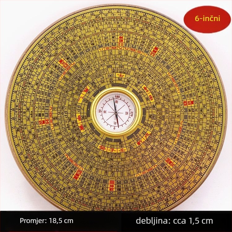 Bakreni Bagua kompas – prenosni Feng Shui alat s Bagua geometrijom