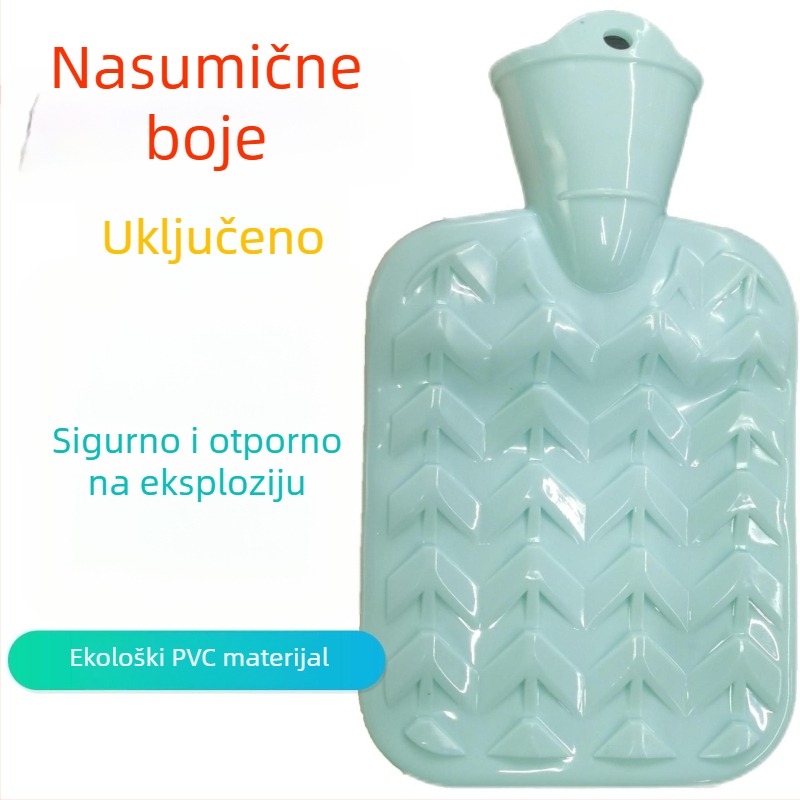 Velika boca za toplu vodu s visokokvalitetnom imitacijom zečje dlake i debelim PVC unutarnjim slojem