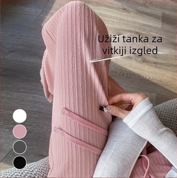 Ženske široke hlače za ležerni stil, visoki struk, poliester s elastanom, visoka elastičnost, japansko-korejski ležerni stil.