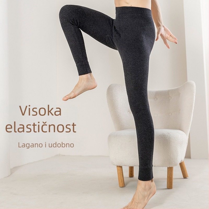 Bezšivne termoske legice s visokim strukom od kašmira, 100% kašmir, gusta tkanina 251-300 g/m², unisex