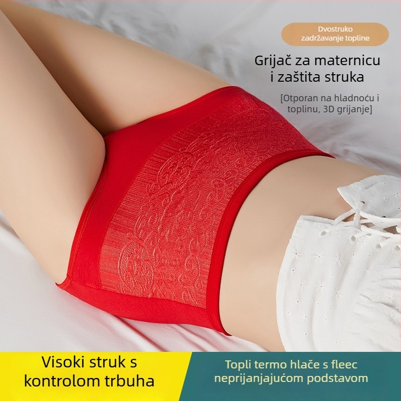 Ženske gaćice s visokim strukom od pamuka, prozračne, s kontrolom trbuha