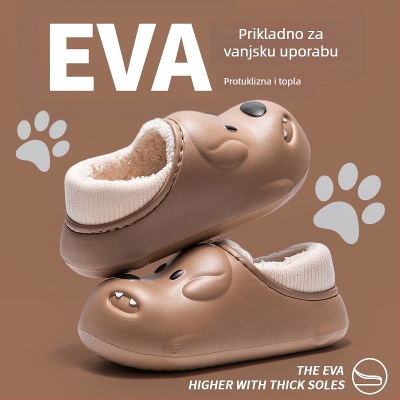 Zimske papuče Cartoon s EVA gornjim dijelom, pamuk unutrašnjost, EVA potplat, oblik vrha: okrugla, stil crtani (Vanjski materijal: EVA; Unutarnji materijal: pamuk; Potplat: EVA; Oblik vrha: okrugla; Stil: crtani)