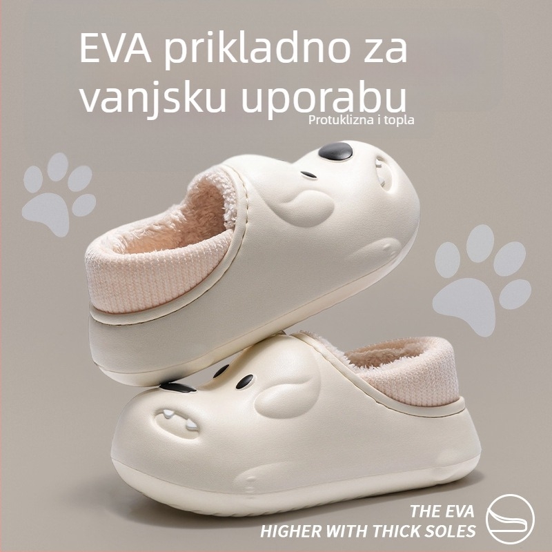 Zimske papuče Cartoon s EVA gornjim dijelom, pamuk unutrašnjost, EVA potplat, oblik vrha: okrugla, stil crtani (Vanjski materijal: EVA; Unutarnji materijal: pamuk; Potplat: EVA; Oblik vrha: okrugla; Stil: crtani)