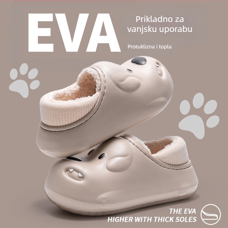 Zimske papuče Cartoon s EVA gornjim dijelom, pamuk unutrašnjost, EVA potplat, oblik vrha: okrugla, stil crtani (Vanjski materijal: EVA; Unutarnji materijal: pamuk; Potplat: EVA; Oblik vrha: okrugla; Stil: crtani)