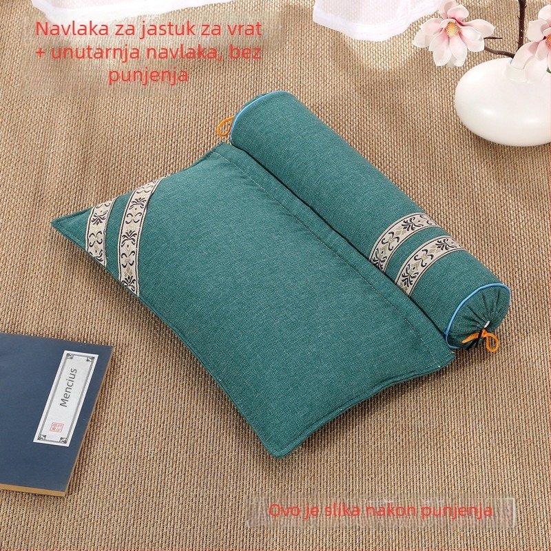 Set navlaka za cervikalni jastuk i cilindrični jastuk – 100% poliester, moderni minimalistički stil, reaktivno bojanje