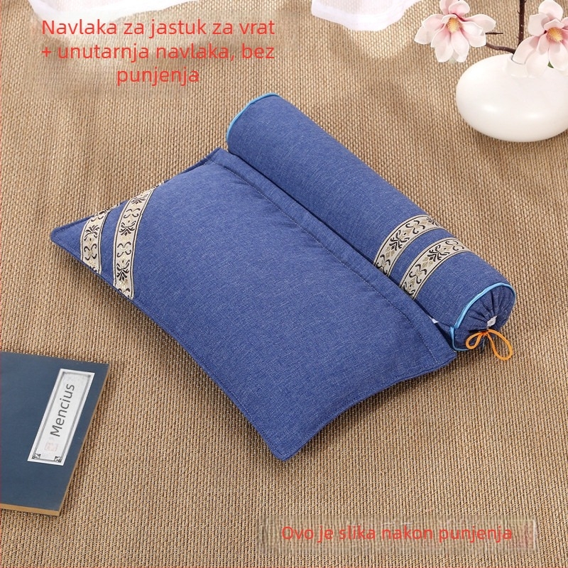 Set navlaka za cervikalni jastuk i cilindrični jastuk – 100% poliester, moderni minimalistički stil, reaktivno bojanje