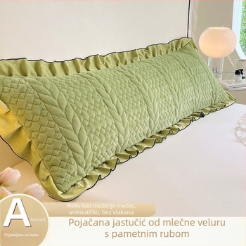 Navlaka za jastuk od mliječnog velura s kviltingom za parove — tkanina 40s, reaktivno bojanje