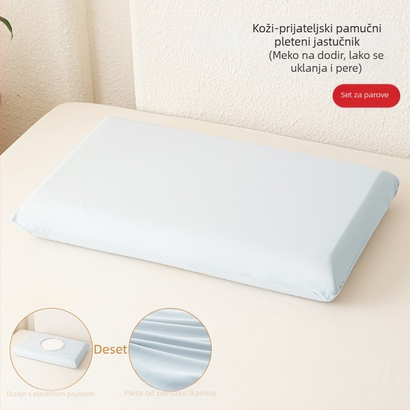 Jastučnica – pamučna, s pleteninom, kompatibilna s jastucima od memorijske pjene, 100% pamuk, reaktivno ispisivanje i bojanje