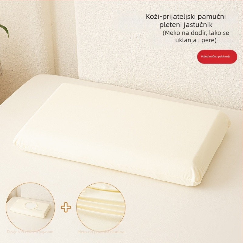 Jastučnica – pamučna, s pleteninom, kompatibilna s jastucima od memorijske pjene, 100% pamuk, reaktivno ispisivanje i bojanje