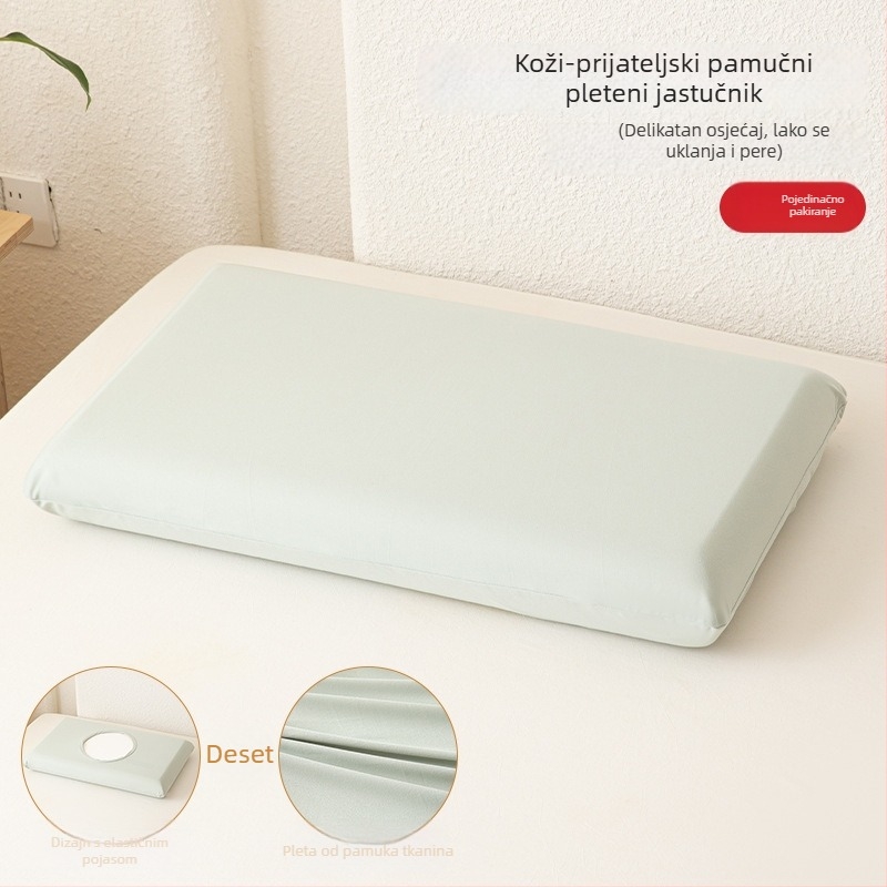 Jastučnica – pamučna, s pleteninom, kompatibilna s jastucima od memorijske pjene, 100% pamuk, reaktivno ispisivanje i bojanje