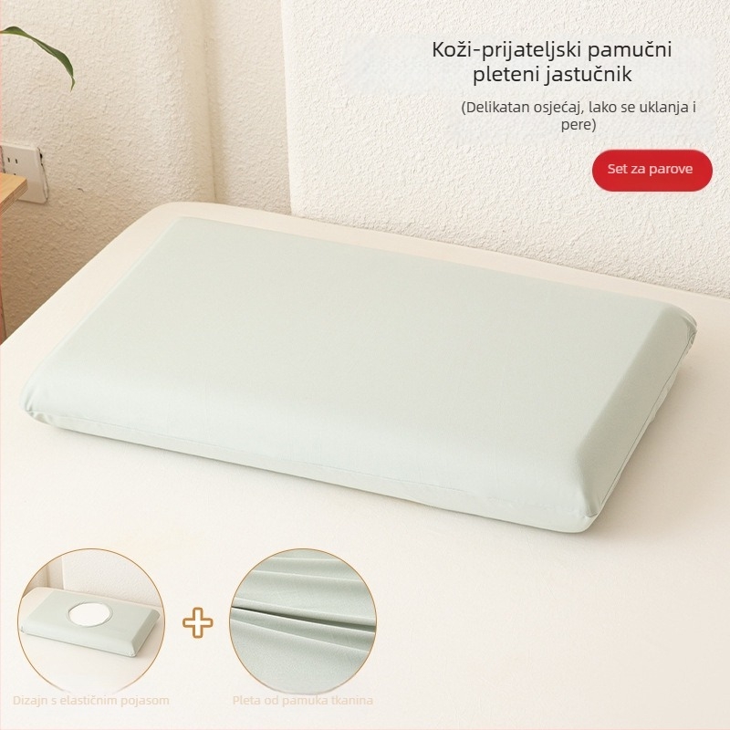 Jastučnica – pamučna, s pleteninom, kompatibilna s jastucima od memorijske pjene, 100% pamuk, reaktivno ispisivanje i bojanje