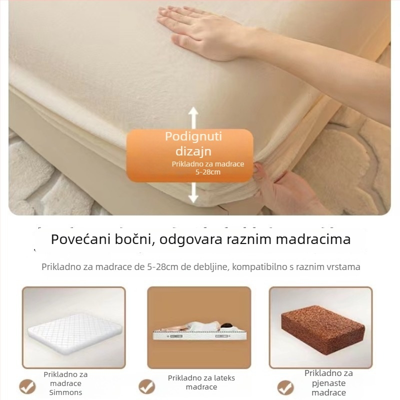 Prekrivač za krevet od mliječnog velura s izvezenim uzorkom i šivanjem, reaktivno bojanje, težina 1500–2000 g, lagani luksuz