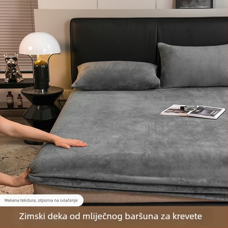 Zimski plašt od mliječne baršuna s fleece podstavom, koralni baršun debeli, jednosoban veličina