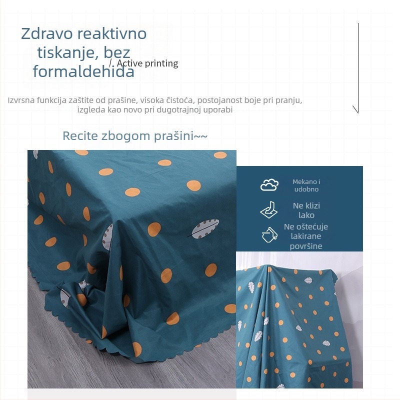 Set zaštite od prašine za namještaj: navlaka za krevet, navlaka za ormar i navlaka za kauč, tkanina za dom uređenje u modernom minimalističkom stilu