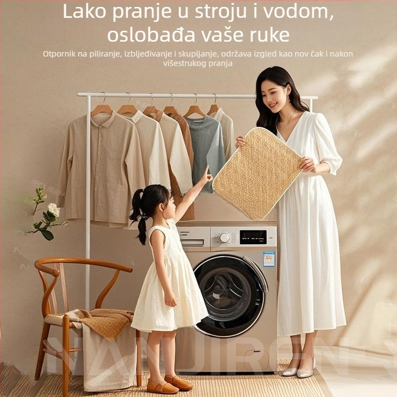 Ice Silk prostirke set, sklopivi stil, novi kineski stil, tiskano tkanje, kemijska vlakna