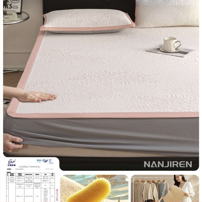 Ice Silk prostirke set, sklopivi stil, novi kineski stil, tiskano tkanje, kemijska vlakna