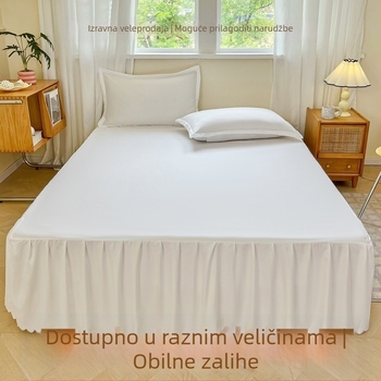 Set od 3 dijela: rubna suknja za krevet s mekim dodirom i prekrivač za krevet za 1,5 m kreveta