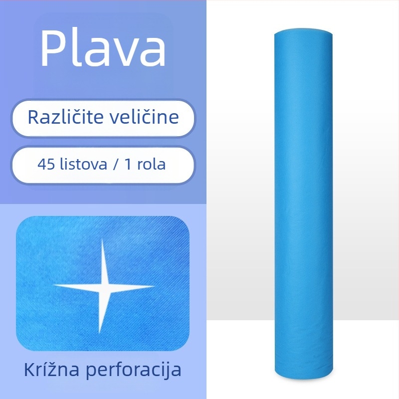 Rolna jednokratne posteljine od netkanog materijala, prozračna, s reaktivnim tiskom i bojom, moderni minimalistički stil