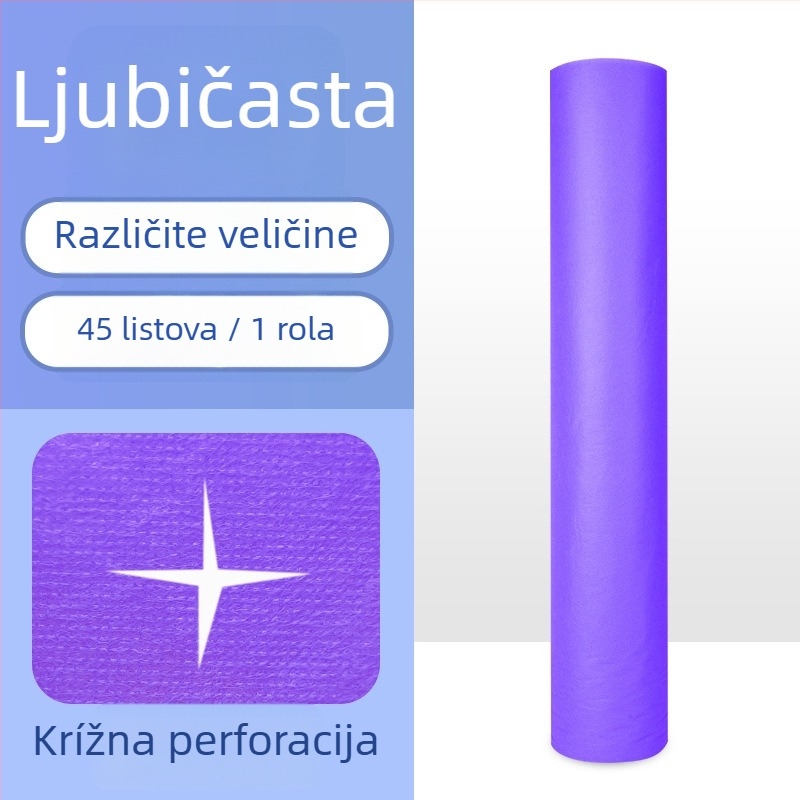 Rolna jednokratne posteljine od netkanog materijala, prozračna, s reaktivnim tiskom i bojom, moderni minimalistički stil