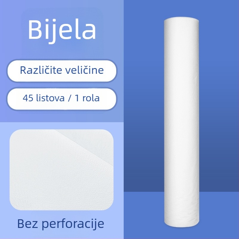 Rolna jednokratne posteljine od netkanog materijala, prozračna, s reaktivnim tiskom i bojom, moderni minimalistički stil