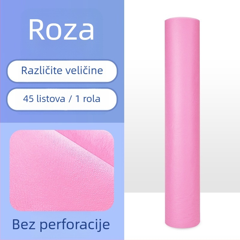 Rolna jednokratne posteljine od netkanog materijala, prozračna, s reaktivnim tiskom i bojom, moderni minimalistički stil