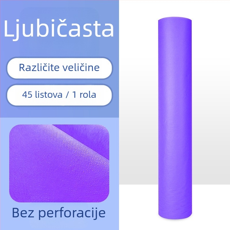 Rolna jednokratne posteljine od netkanog materijala, prozračna, s reaktivnim tiskom i bojom, moderni minimalistički stil