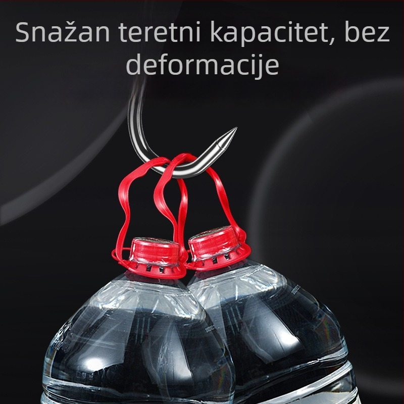 Kuka za meso od nehrđajućeg čelika, oblik S, s jednim kukom, lagani luksuz, nosivost 10–15 kg