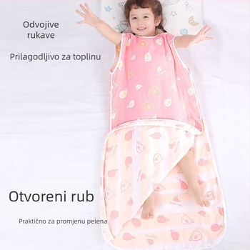 Dječja spavaća vreća od pamukaste gaze, četiri sezone, lagani model za proljeće i jesen te ljeto, za bebe, pogodna za klimatizirane sobe