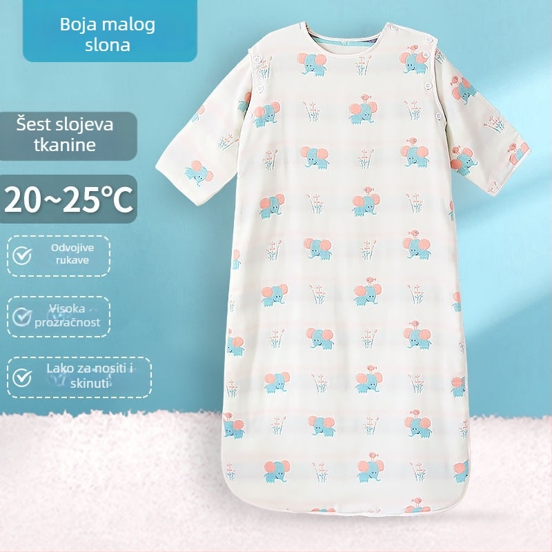 Dječja spavaća vreća od pamukaste gaze, četiri sezone, lagani model za proljeće i jesen te ljeto, za bebe, pogodna za klimatizirane sobe