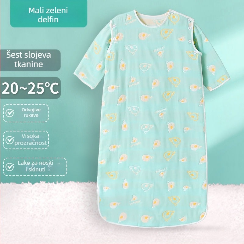 Dječja spavaća vreća od pamukaste gaze, četiri sezone, lagani model za proljeće i jesen te ljeto, za bebe, pogodna za klimatizirane sobe