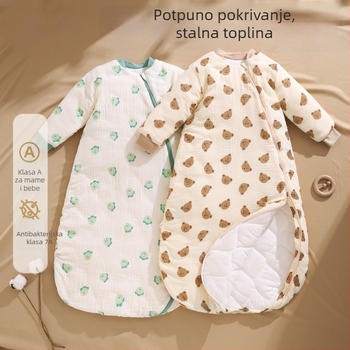 Spavaća vreća za bebe, sve sezone, s zaštitom od kick i dijelom oko nogu, 100% pamuk, 0.55–1.0 kg
