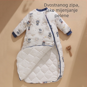 Spavaća vreća za bebe, sve sezone, s zaštitom od kick i dijelom oko nogu, 100% pamuk, 0.55–1.0 kg