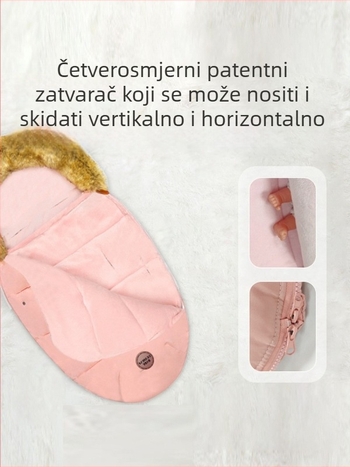 Cocoon stil dječji spavaći vreć za kolica, vanjski flanel, podstava od poliestera, punjenje od velur pamuka, antibakterijski