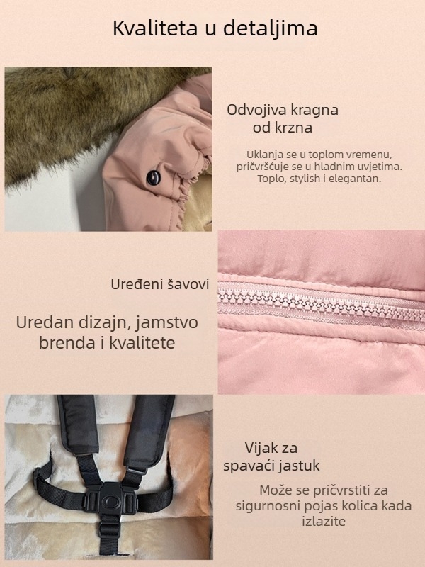 Cocoon stil dječji spavaći vreć za kolica, vanjski flanel, podstava od poliestera, punjenje od velur pamuka, antibakterijski