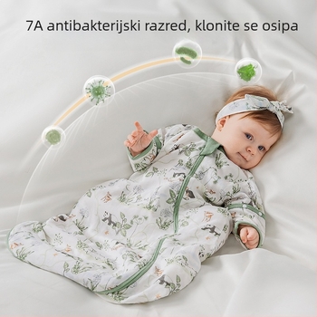 Dječji vreća za spavanje za proljeće i ljeto, cocoon stil, modal bambus pamuk gazna tkanina, četiri godišnja doba