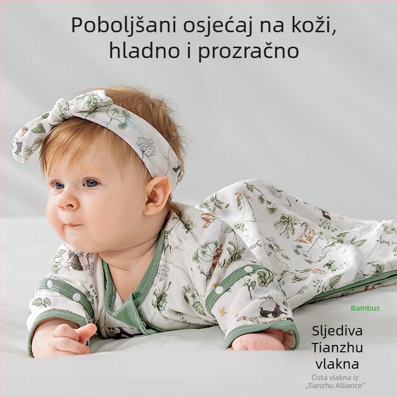 Dječji vreća za spavanje za proljeće i ljeto, cocoon stil, modal bambus pamuk gazna tkanina, četiri godišnja doba