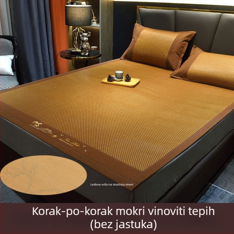 Podmetač za krevet Ice Silk od viskoze, dvostrano jacquard, ljetna osvježavajuća