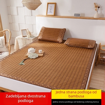 Udebljani 2m trodijelni set madraca za krevet, sklopivi, za bračni krevet 1.8m, dvostrani Ice Silk, 1.2m