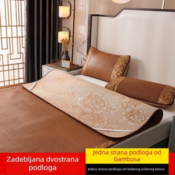 Udebljani 2m trodijelni set madraca za krevet, sklopivi, za bračni krevet 1.8m, dvostrani Ice Silk, 1.2m