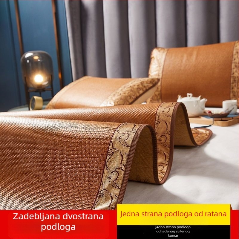 Udebljani 2m trodijelni set madraca za krevet, sklopivi, za bračni krevet 1.8m, dvostrani Ice Silk, 1.2m