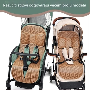 Prozračna bambus sjedalo za kolica, univerzalni protuklizni jastučić za ljeto