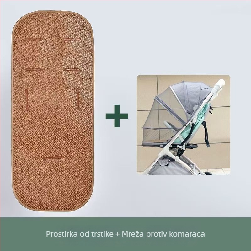 Prozračna bambus sjedalo za kolica, univerzalni protuklizni jastučić za ljeto