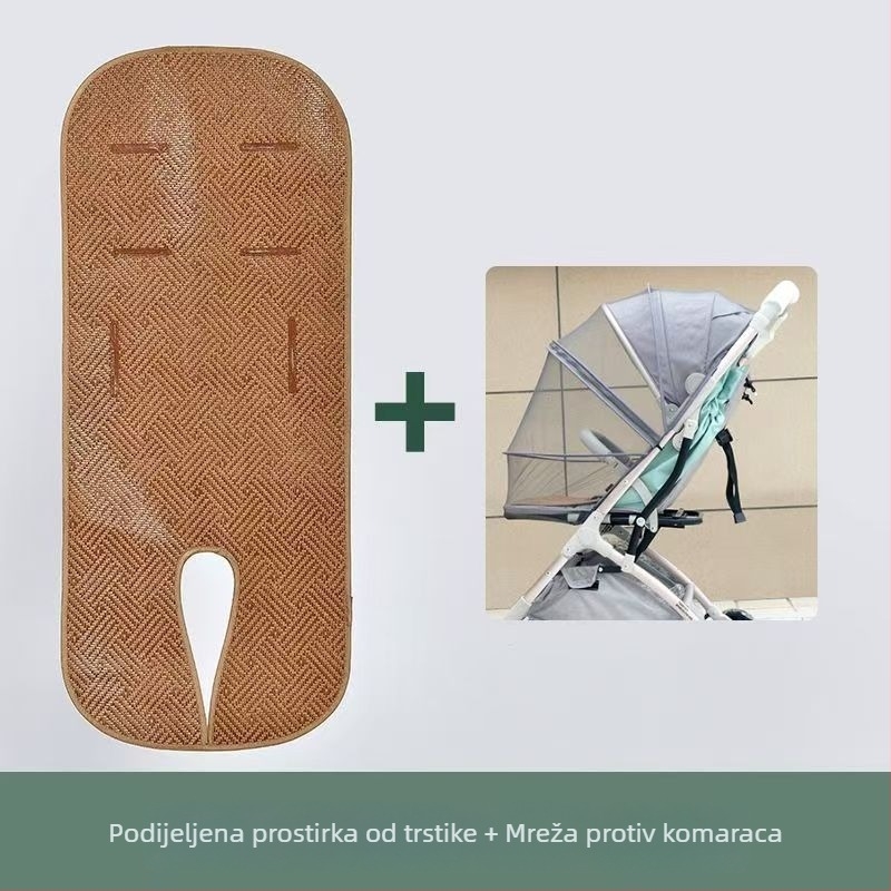 Prozračna bambus sjedalo za kolica, univerzalni protuklizni jastučić za ljeto