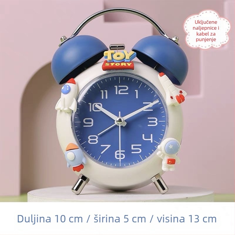 Slatki budilnik na noćnom ormariću za dječju sobu, pogodan za učenike