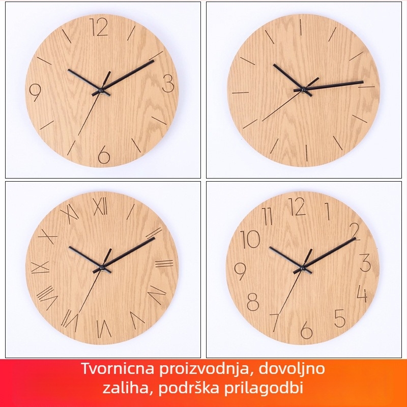 Zidni sat, modernog kružnog dizajna, baterijsko napajanje, hod s sekundnim mehanizmom, PVC brojčanik, plastično kućište