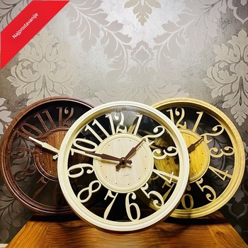 Zidni sat, kružni oblik, retro europski stil, analogni brojčanik s brojkama, napaja se baterijom, precizan mehanizam, pogodan za dnevni boravak