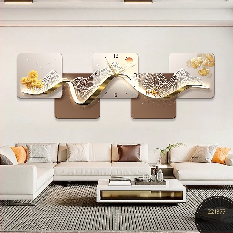 Zidni sat – pravokutnog oblika, drveni brojčanik, baterijsko napajanje, pokret sekunde bez tik, moderni minimalistički dizajn