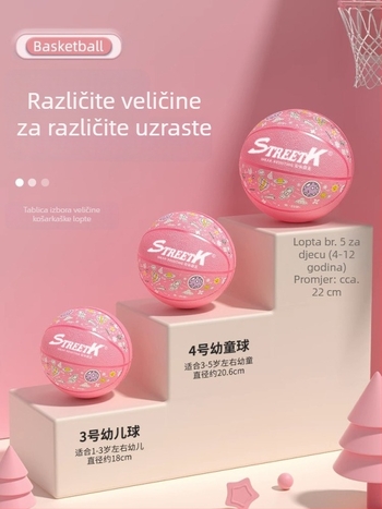 Plava gumena košarkaška lopta za djecu, veličine 3, 4, 5 i 7, za trening i natjecanja