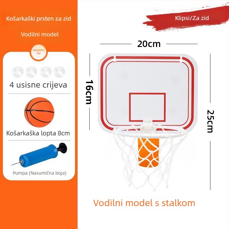 Unutarnja viseća plastična košarkaška obruč za djecu, bez bušenja, lagana 110–190 g, pogodna za košarku, nogomet i odbojku